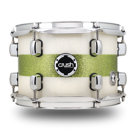 Crush Sublime Maple E3 13"x9" Tom in White w/Lime Stripe Sparkle Lacquer - NO X MOUNT or CLAMP